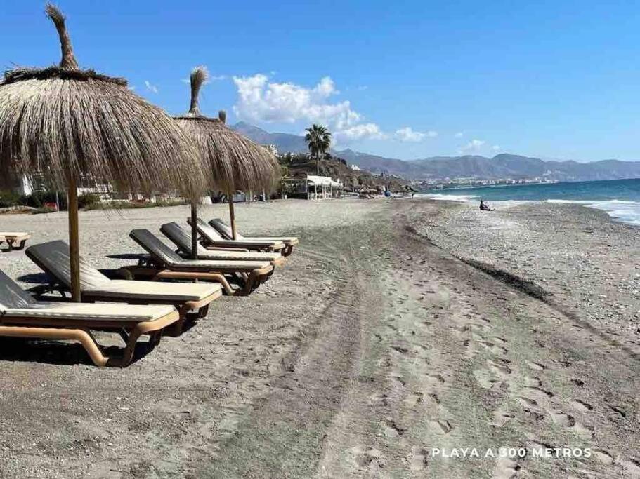 Escapada Familiar En Torrox Costa A 100M De La Playa, Vistas Al Mar Y Parking Gratis Apartment Bagian luar foto