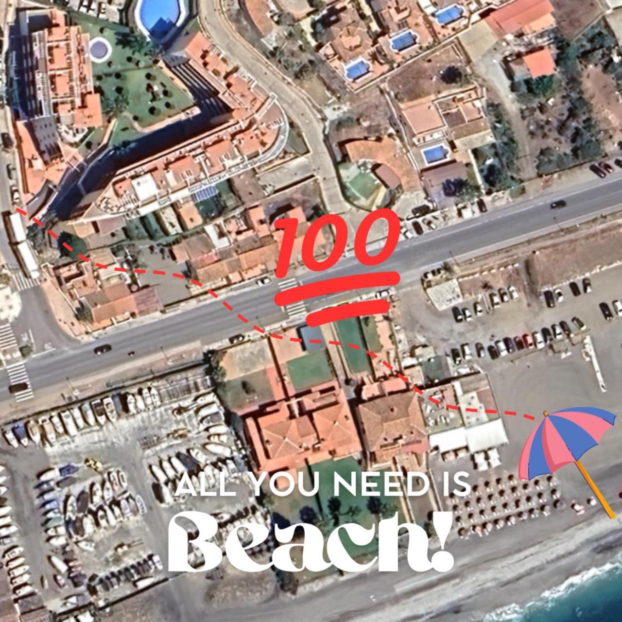 Escapada Familiar En Torrox Costa A 100M De La Playa, Vistas Al Mar Y Parking Gratis Apartment Bagian luar foto